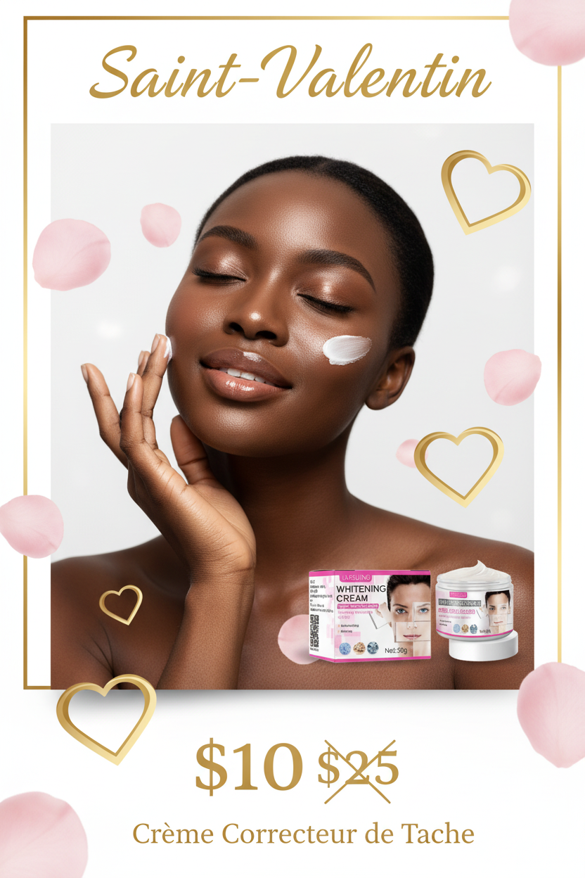 Affiche Saint-Valentin - Crème Correcteur de Tache avec femme noire